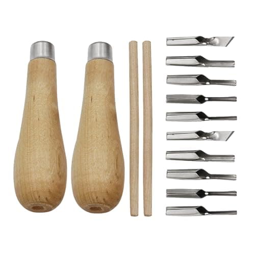 2 Sets Outils de Coupe de Linoléum 5 En 1, D'outils De Sculpture sur Linogravure, Gouge Linogravure, Ensemble de Couteaux de Sculpture Sur Bois pour Sculpteur, Charpentier, Amateur, Poteri