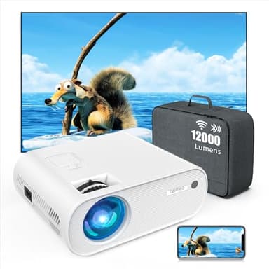 Vidéoprojecteur WiFi, TOPTRO 6000 Lumens Bluetooth Mini Projecteur Portable Soutien Full HD 1080P Rétroprojecteur Home Cinéma, Zoom X/Y, Contraste 9000:1, LED 60000 Heures