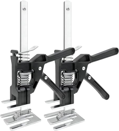 Lot de 2 Vérins à Bras Économiseur de Main-d'œuvre - Cric à Outils de Levage 38,1 cm, Localisateur de Carrelage Mural, Dispositif Multifonction à Hauteur Réglable pour Armoire
