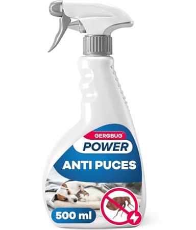 Spray Anti Puces Chat & Chien 500 ML - Très Efficace et Non Tachant - Spray Anti Puces Maison pour Meubles et Textiles - Utilisable en Présence de Chats et Chiens