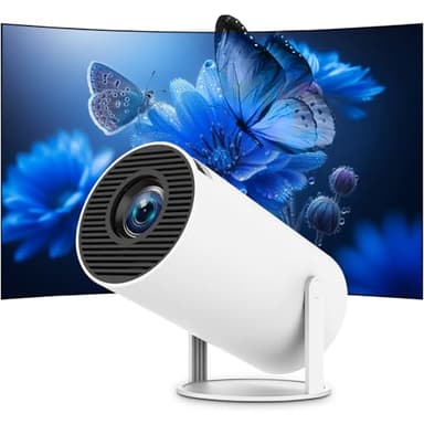Videoprojecteur Mini Projecteur FHD 4K Portable Projecteur Video WiFi 6 BT5.2 Correction Trapèze Rotation 180° Rotation Compatible TÉLÉPhone/PC/HDMI/USB/PS5 [App intégrée]