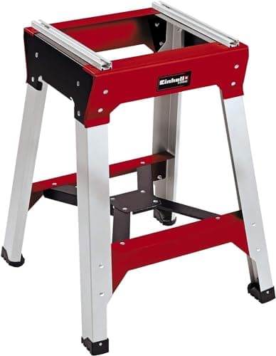 Einhell Piètement E-Stand universel pour scies à onglet et scies radiales (Hauteur de travail 81 cm, Rails coulissants en aluminium avec rainires)