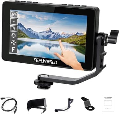 FEELWORLD F5 Pro V4 3D LUT La Nouvelle Mise à Jour 6 inch Écran Tactile Moniteur Caméra, avec kit Externe Installer l'équipement IPS 1920x1080 4K HDMI 5 V Type-c Input Conception légère pour
