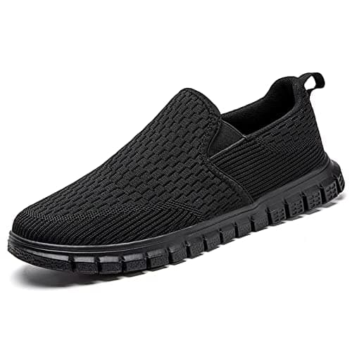 Oltyutc Baskets à Enfiler pour Homme - Chaussures de Course - Chaussures de Tennis - Confortables et Respirantes - Légères - pour Fitness Schwarz 44 EU