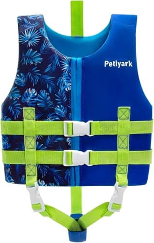 Petiyark Gilet de Natation Enfant,Gilet Natation Bébé Néoprène Gilet de Flottaison Veste,Gilet Piscine Enfant avec Sangles d'entrejambe et Ceinture Réglables,pour Garçon et Fille
