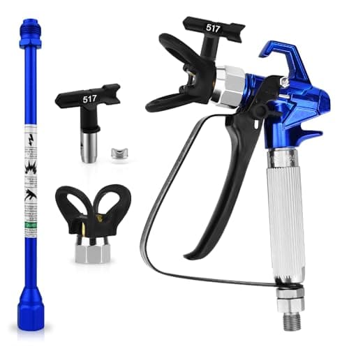 Airless SJG Airless Pistolet Peinture Haute Pression, 517 Buse de Pulvérisation Airless,et Poteau d'extension de Peinture de 30 cm, Airless 3600 PSI avec Buse Siège