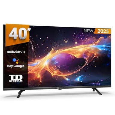 TD Systems - Smart TV 40 Pouces Full HD, Hey Google Cast, Télévision TNT HD, Android 11, Modèle 2025, Télévision avec 2 Ans de Garantie - PRIME40K20GLE