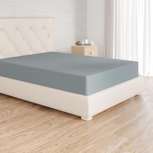 Amazon Basics Drap Housse, 160 x 200 x 30 cm, en Polyester Microfibre pour Matelas Épais jusqu'à 30 cm, Bleu Spa