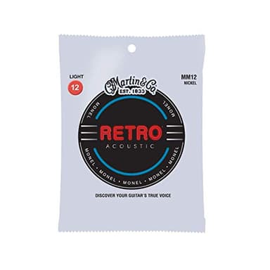 MARTIN Cordes pour guitare acoustique Retro Acoustic, Monel - alliage Nickel/cuivre massif, Light 12-54 (MM12)