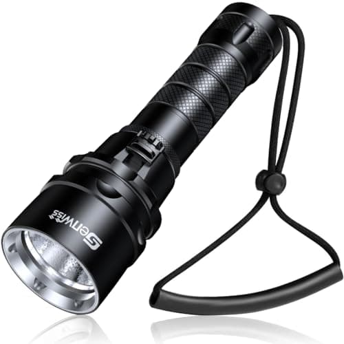 Genwiss Torche De Plongée, 2000 Lm Étanche Jusqu'à 80 M, Lampe Led Rechargeable, Idéale pour La Plongée Nocturne, La Spéléologie Et Les Explorations Sous-marines Captivantes