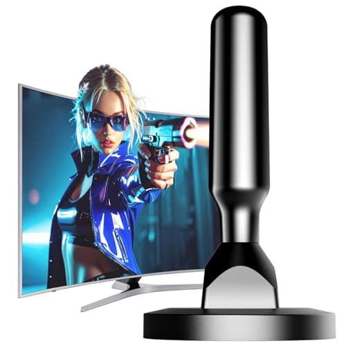 Antenne TV Intérieur Puissante TNT HD 4K 420km - Réception 360° Super Longue Portée - Base Magnétique Forte Installation Facile - Câble Coaxial 3 mètres Haute Qualité pour Téléviseur