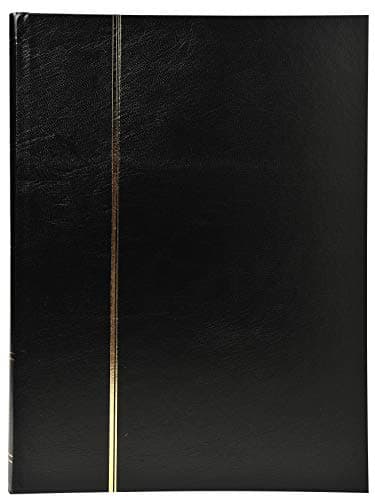 Exacompta - Réf. 26141E - 1 album de timbres classique - 32 pages noires - Dimensions extérieures : 22,5 x 30,5 cm - Couverture en simili-cuir - 9 bandes acétate - Coloris noir