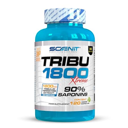 Tribulus Terrestris - 90% saponines - 120 gélules végétales - 1800 mg de tribulus terrestris par dose journalière recommandée - TRIBU 1800