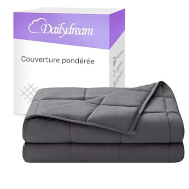 Dailydream Couverture lestée thérapeutique en Coton, 4,5 kg pour Adulte, 135x200 cm, Gris