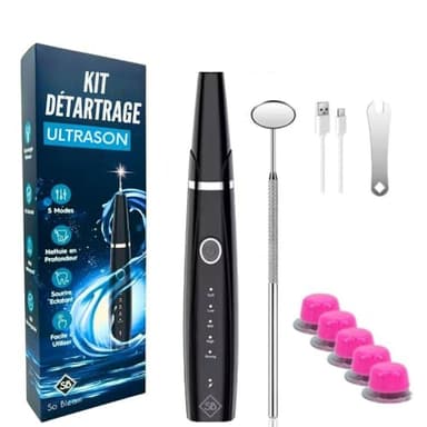 Kit Détartrage anti tartre So Bleam™ / Nettoyage Dentaire / 5 capsules pour blanchiment dentaire & polissage/dent blanche/Haleine fraiche/soins dentaires professionnel