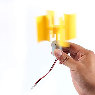 Jeanoko Small Wind Motor Vertical Wind Turbine Wind Power Generation Model Blade Motor DIY Kit for Demonstration Experiment