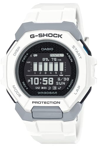 Casio G-SQUAD GBD-300 Montre-bracelet avec Bluetooth, en plastique biomasse, Blanc