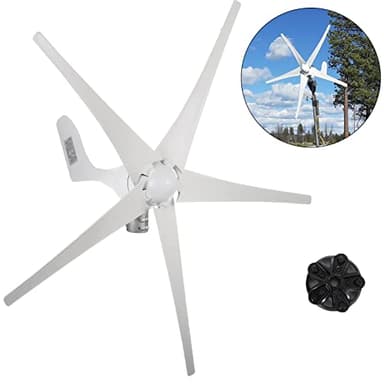 VEVOR Éolienne 12V/24V 400W Générateur de vent vertical Lanterne rouge Kit d'éolienne à 5 feuilles avec contrôleur de charge sans pôle (400W 12V rouge), Blanc.