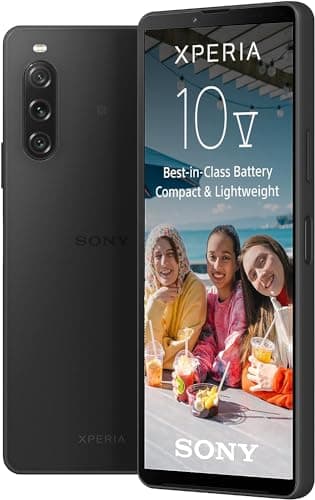 Sony Xperia 10 V (batterie 5 000 mAh, 6,1 pouces 21:9 Wide OLED, triple objectif, léger et compact, jack audio 3,5 mm, Android 13, IP65/68) 24+12 mois de garantie [Amazon Exclusif] Noir