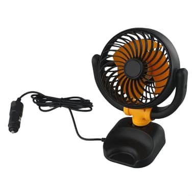 Floweringbeter Ventilateur portable pour tableau de bord de voiture, 12 V 24 V, réglable et pliable, accessoires d'été (12 V)