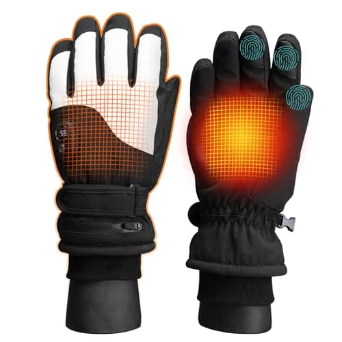 OBEST Gants Chauffants Moto, Gants Moto Hiver Imperméables, Gants Chauffants Électriques à Écran Tactile, Coupe, pour Équitation Chasse Pêche Ski Gants Protection