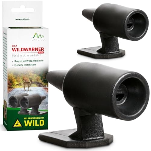 GARDIGO® 2 pcs Sifflets Ultrason anti Gibier pour Voiture - Avertisseur de Cerf, Lièvre, Sanglier, Chevreuil - Avertissement de la Faune pour Voitures, Motos - Défense Anti-Accidents de la Faune.