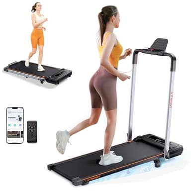 homeTro Tapis de Marche Inclinable 7% - Tapis de Course Pliable 2.5HP, Moteur Silencieux, 12 Modes, Écran LED & Télécommande, Compact Wakling Pad pour Maison/Bureau - Idéal Running/Fitness