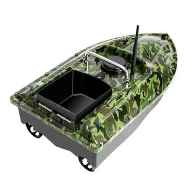 Sengfwin Bateau Télécommandé Amorceur Peche Carpe d'Appât sans Fil Pêche Bateau d'Amorce 500 M Double Moteurs Croisière Automatique Double Moteur, Grand Capacité 1.5 KG, Camouflage