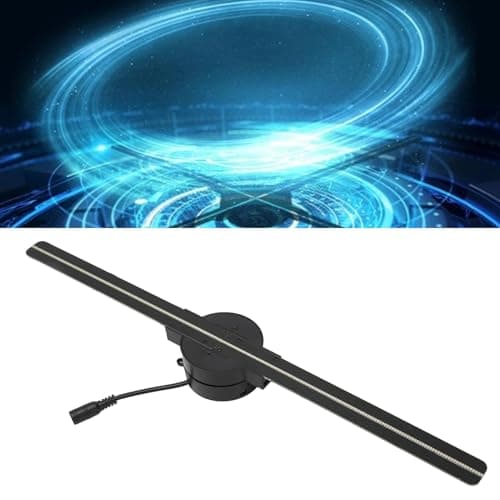 Ventilateur D'hologramme 3D, Projecteur Holographique 3D WiFi 16,5 Pouces 2000 X 224 avec 224 Perles de Lumière LED, Lucarne de Plafond LED Holographique, pour Affichage Publicitaire de