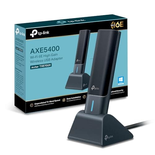 TP-Link Clé WiFi 6E Puissante AXE5400 à gain élevé Archer TXE70UH, Adaptateur Réseau sans Fil, USB 3.0 Tri-Bande (6GHz/5GHz/2.4GHz), Antennes doubles à gain élevé, WPA3, Windows 11/10