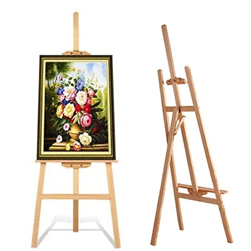 Grand Chevalet Bois Studio en Forme de A - 150 cm - Chevalet d'Atelier Pliant Chevalet de Studio Cadre en A - Hauteur et angle Réglables - Facile à monter - Pour mariage - Support de peinture