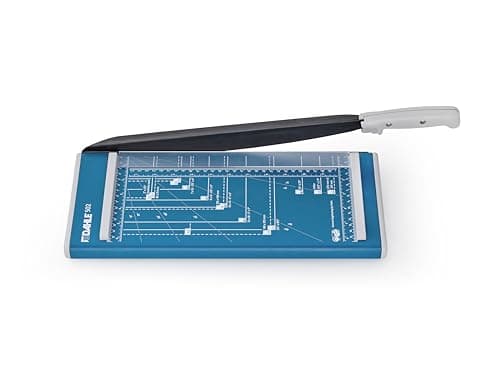 Dahle Cisaille 502 (Capacité de Coupe jusqu'à 8 Feuilles, DIN A4, 320mm de Coupe, Lame Plate, Pression Manuelle) Bleu