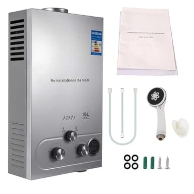 Chauffe-eau au gaz Propane gpl 6L/8L,avec Modes Hiver et Été, chauffe-eau instantané sans réservoir 16kw avec Kit de douche, brûleur de chaudière pour Camping, RV, maison ﻿ (6L)