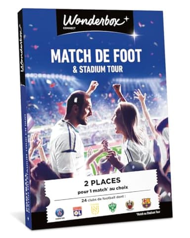 100% Foot – Matchs & Stadiumtour - Coffret Cadeau - Ticketbox - Idée Cadeau Divertissement