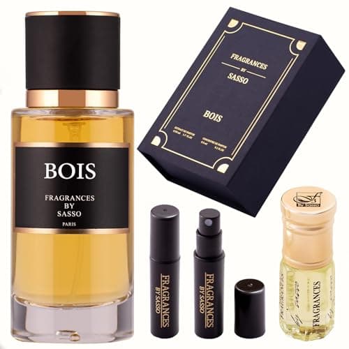 Parfum BOIS Intense - FRAGRANCES BY SASSO - Coffret Luxe - Extrait De Parfum 50ml + Musc 3ml + 2 Échantillons OFFERT - Coffret Cadeau Homme - Collection Privee
