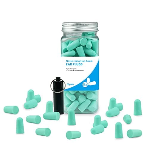 Gvolatee 60 Paires Boule Quies Mousse, Bouchon D'Oreille Anti Bruit SNR 38 dB, Reutilisable Boules Quies pour Dormir, Confortables Protection Auditive pour Sommeil, Travail, Étudier, Voyage, Concerts