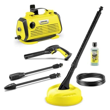 Nettoyeur Haute Pression Kärcher K 3 Horizontal Plus Home, Pression : max. 120 bar, Débit : 380 l/h, Surface : 25 m²/h, Filtre à Eau, Poids : 3,6 kg, Flexible et Pistolet, Lance, Rotabuse, Home Kit