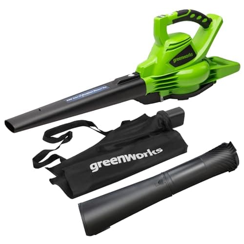 Greenworks 40V Aspirateur Souffleur Sans fil de Feuilles à Batterie avec Moteur Sans Balais, 280 km/h, 9,63 m³/min, Sac de Mulching 45L SANS Batterie Ni Chargeur, Garantie 3 Ans GD40BV