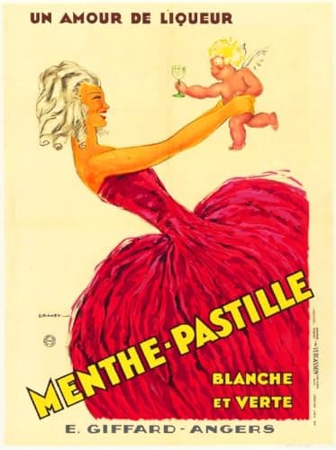 Herbé ™ Giffard Menthe Pastille Rf8- Poster/Reproduction HQ 50x70cm d'une Affiche Vintage/Ancienne