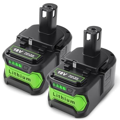 5Ah Batterie pour Ryobi One+ 18V: 2-pièces Li-ION Batterie Kompatibel P108 RB18L50 RB18L40 RB18L25 BPL-1815 BPL-1820G BPL18151 BPL1820 P104 P105 P107