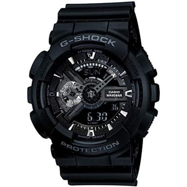 Casio Montre Quartz Homme 51.00mm avec Cadran Noir analogique/numérique et Bracelet en Plastic/Resin Strap Noir GA-110-1BER