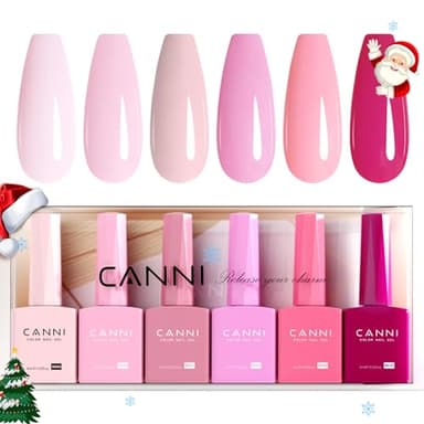 CANNI Vernis à Ongles Gel Semi Permanent 6 Couleur Lot UV Nail Polish rose violet Semi-permanent Set Valentinstag für Maniküre Nageldesign