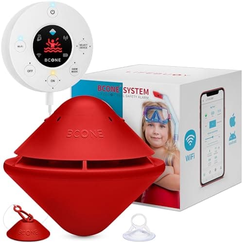 Système d'Alarme de Piscine BCONE® par Lifebuoy® | Certifié ASTM F2208 | Alarmes de Sécurité Bruyantes sur Unités de Maison et Piscine | Se Connecte à Alexa