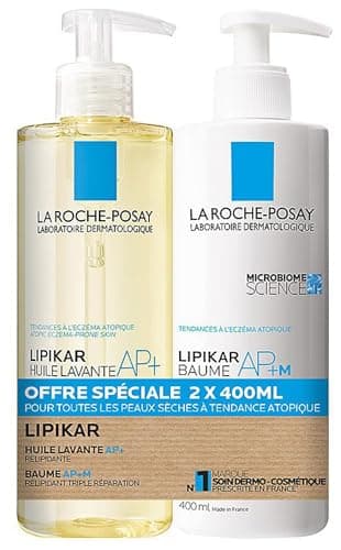 La Roche-Posay - Pack Lipikar - Huile Lavante AP+ 400 ml + Baume Relipidant 400 ml