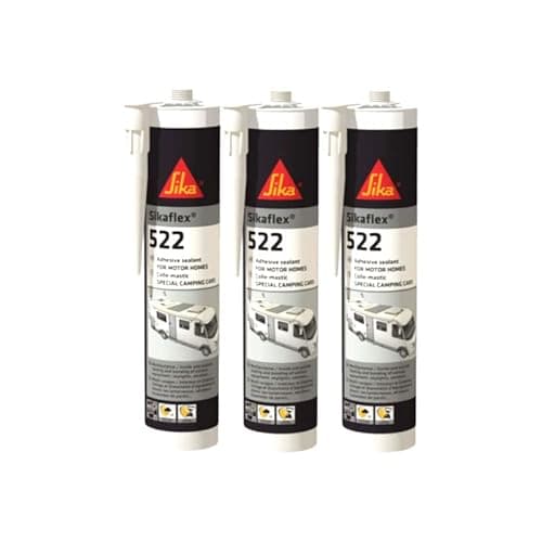 SIKA Lot de 3 Colles Mastic Sikaflex 522 Caravan - Blanc - 300ml