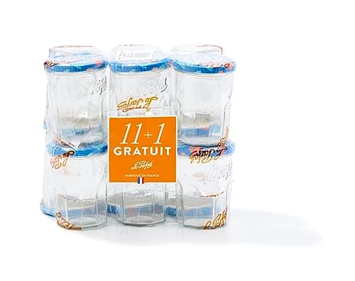 Le Parfait 1978019.0 Lot de 12 Confituriers Verre Transparent 24,0 x 16,0 x 23,0 cm