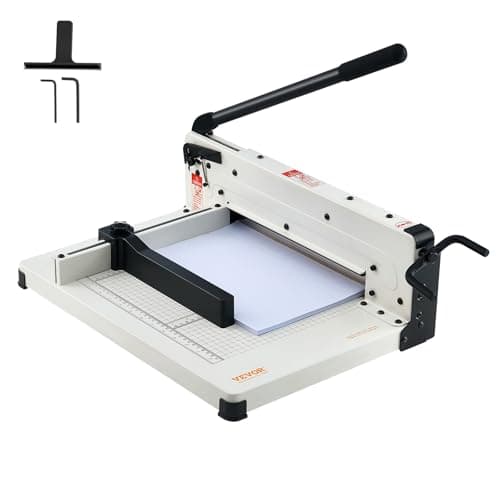 VEVOR Massicot à papier robuste, 304,8 mm, coupe-papier industriel et commercial pour papier A4, capacité de 400 feuilles, construction en acier massif, rogneur pour bureau, école, magasin, blanc