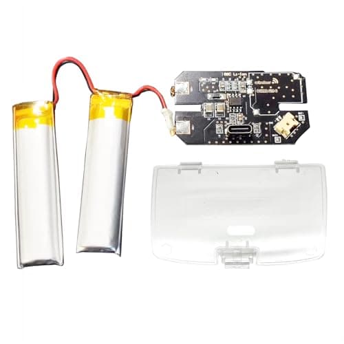 Kit de remplacement pour GBC USB-C double batterie rechargeable, pour console de jeu Gameboy Color, charge de type C 1200 mAh, deux batteries Li-ion module moddé non destructif + couvercle transparent