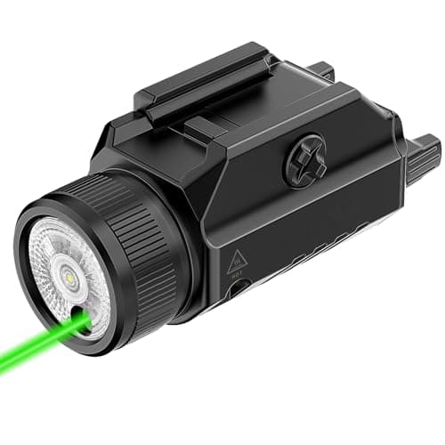 DARKFANG 1200 lumens Picatinny lampe de poche et laser vert combo avec batterie rechargeable extérieure intégrée