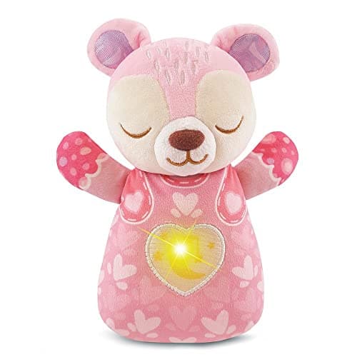 VTech - Mon Ourson Lumi Dodo Rose, Ours en Peluche Bébé, Veilleuse Musicale Nomade, Berceuses, Bruits Blancs et Sons de la Nature, Lavable en Machine, Cadeau de Naissance - Contenu en Français